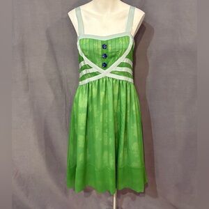 Matilda Jane Green Dress with Blue Accents